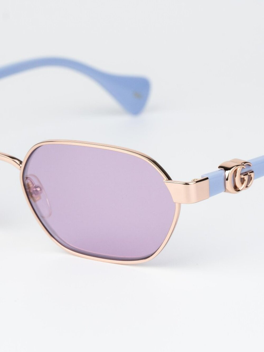 Gucci Women Sunglasses Rose Gold Lilac Oval GG1593S 004 NEW AUTHENTIC - Picture 5 of 13